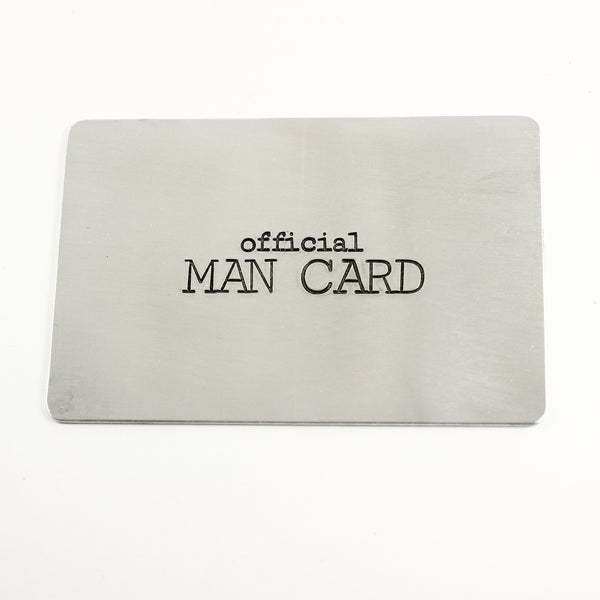 "OFFICIAL MAN CARD" hand stamped wallet insert - Completely Hammered