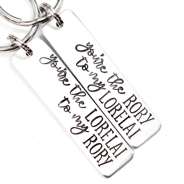 "You're the Lorelai to my Rory" and "You're the Rory to my Lorelai" Gilmore Girls Inspired Keychains