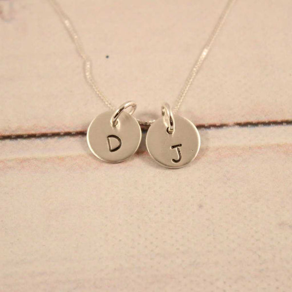 Petite Sterling Silver Initial Charms - your choice of up to 4 charms - Completely Hammered