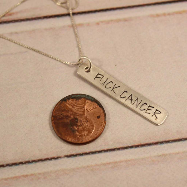 "Fuck Cancer" Necklace - Necklaces - Completely Hammered - Completely Wired
