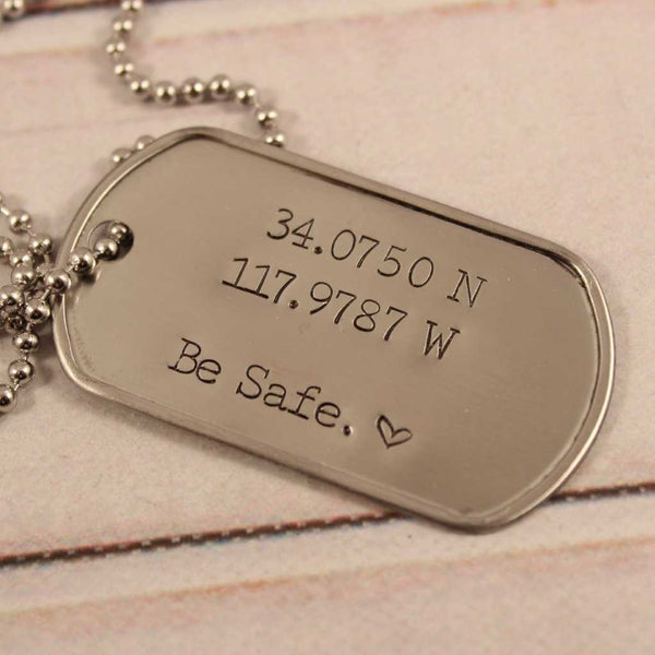 Personalized, Dog Tag Necklace / keychain - Necklaces - Completely Hammered - Completely Wired