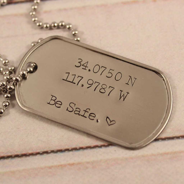 Personalized, Dog Tag Necklace / keychain - Completely Hammered