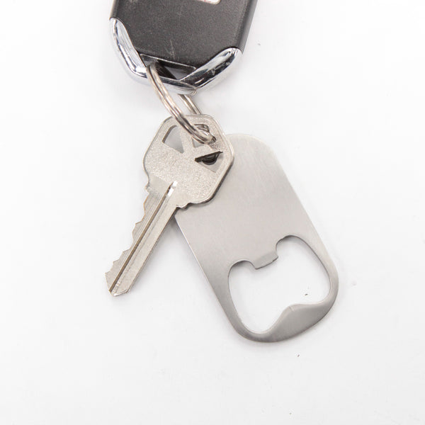 "Happy Father's Day Love, love the reasons you drink" Stainless Steel Bottle Opener Keychain