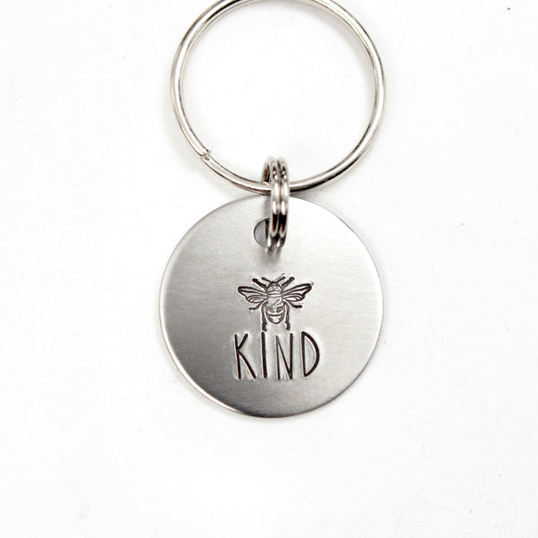 "Bee kind" Stainless Steel keychain.