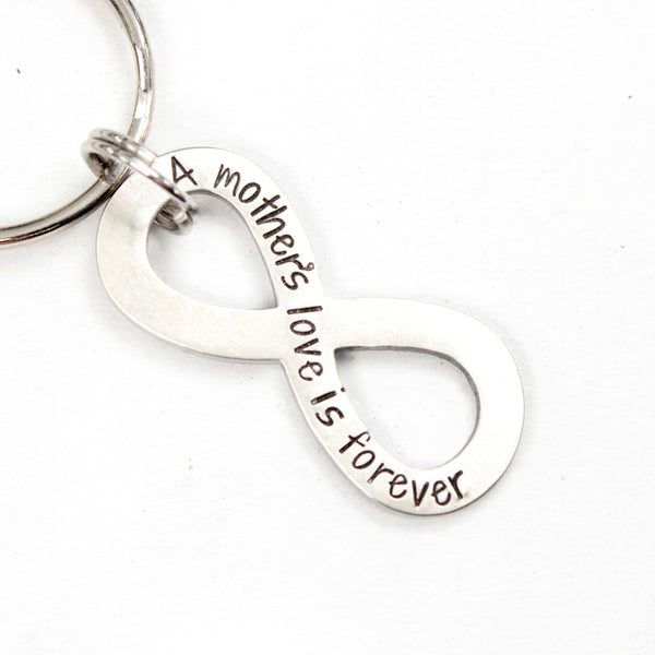 "A mother's love is forever" Infinity Keychain
