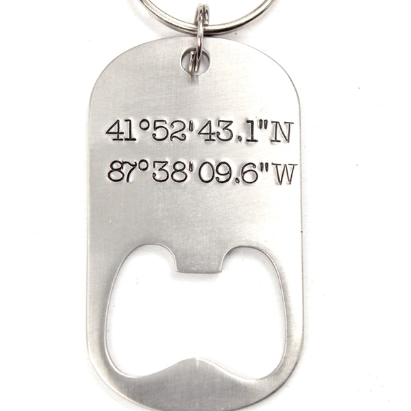 GPS Bottle Opener Keychain