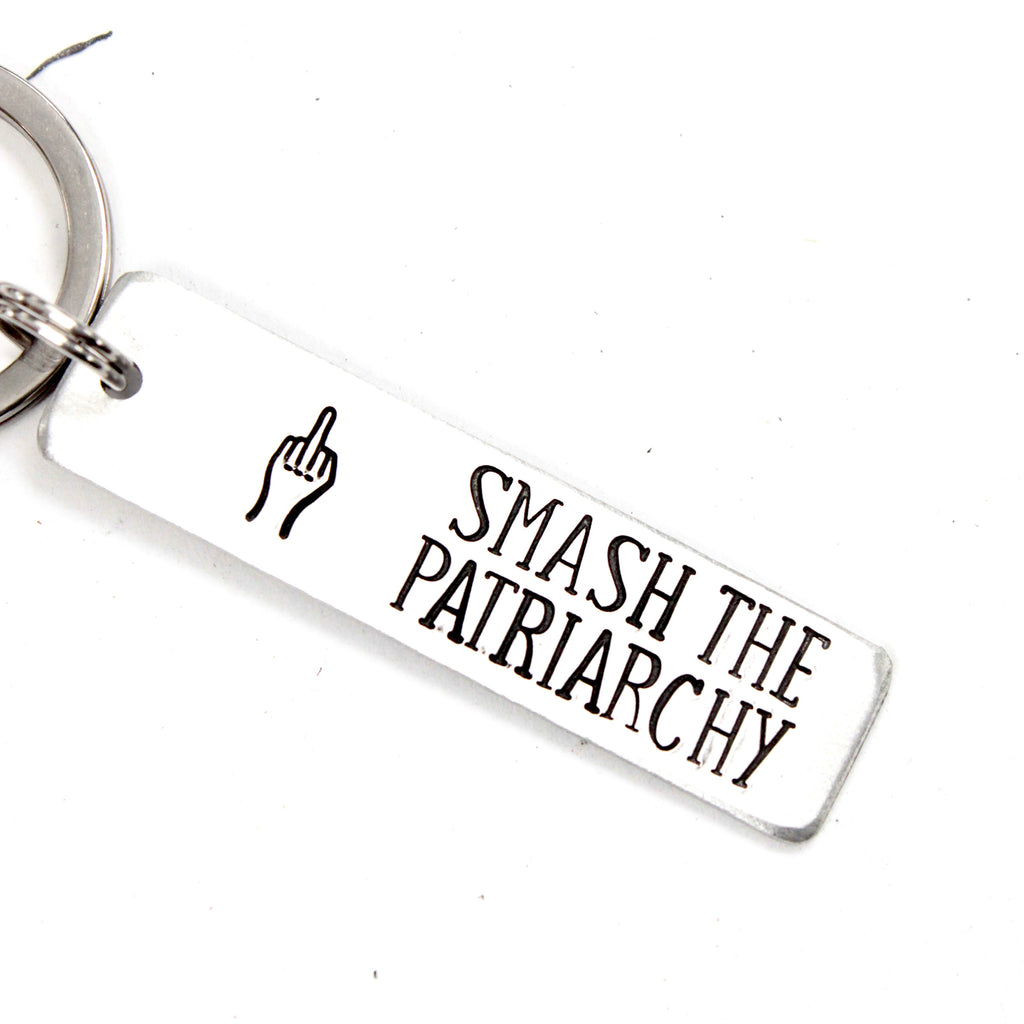"SMASH the PATRIARCHY" Hand Stamped Keychain