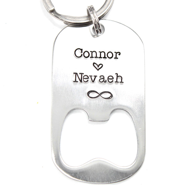 Custom Bottle Opener Keychain - stainless steel