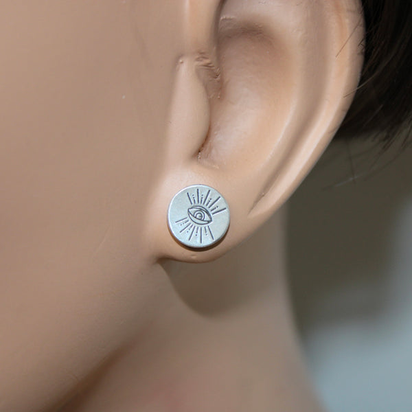 Evil Eye Earrings Sterling silver post earrings