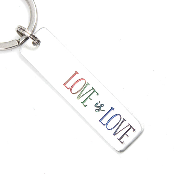 "LOVE is LOVE " Hand Stamped Keychain