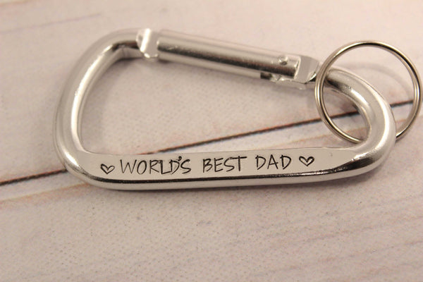 World's Best Dad Carabiner Keychain - Completely Hammered