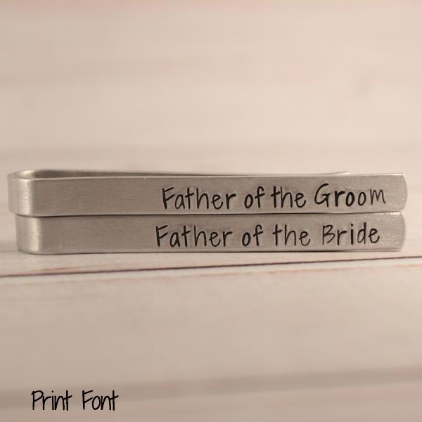 "Father of the Bride" or "Father of the Groom" Tie Bar / Tie Clip - Completely Hammered