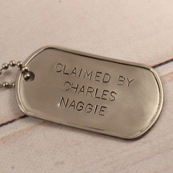 Personalized, Dog Tag Necklace / keychain - Completely Hammered