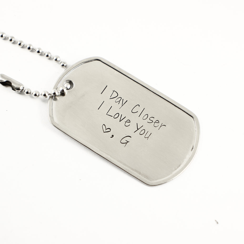 Personalized, Dog Tag Necklace / keychain - Necklaces - Completely Hammered - Completely Wired