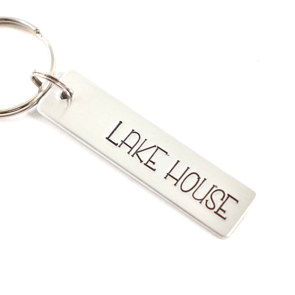 "Lake House" Hand Stamped Keychain