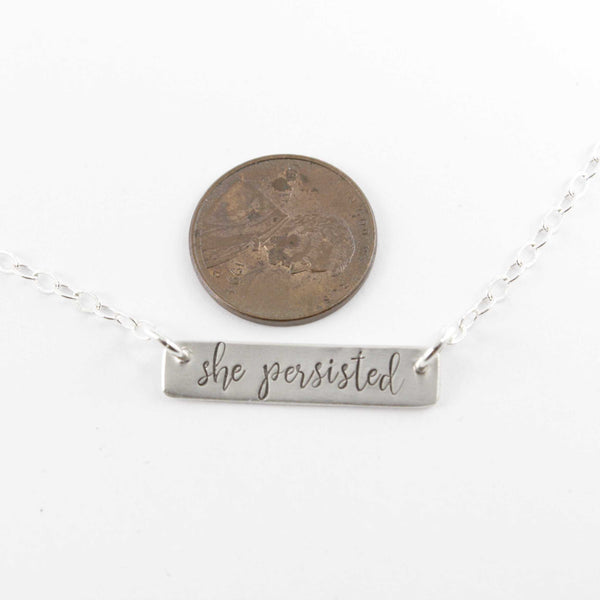 "She persisted" Necklace - Necklaces - Completely Hammered - Completely Wired