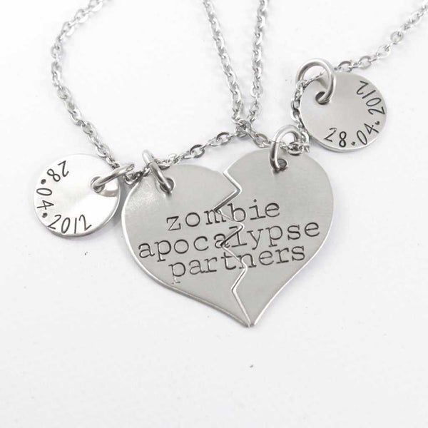 "Zombie Apocalypse Partners" Necklace or Keychain Set - Completely Hammered