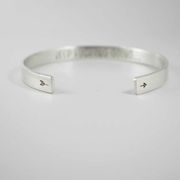 "KEEP FUCKING GOING" Cuff Bracelet - Your choice of metal - Cuff Bracelets - Completely Hammered - Completely Wired