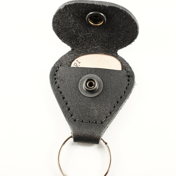 Add On - Leather Pick / Ball Marker Holder Keychain - Leather Pick Holder Keychain - Completely Hammered - Completely Wired