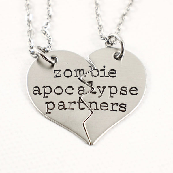 "Zombie Apocalypse Partners" Necklace or Keychain Set #TW - Completely Hammered
