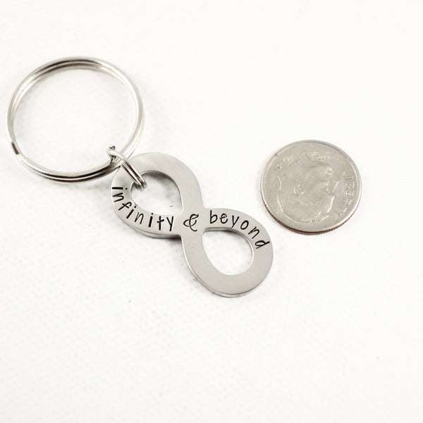 Infinity and Beyond Infinity Keychain, personalized with your initials - Keychains - Completely Hammered - Completely Wired