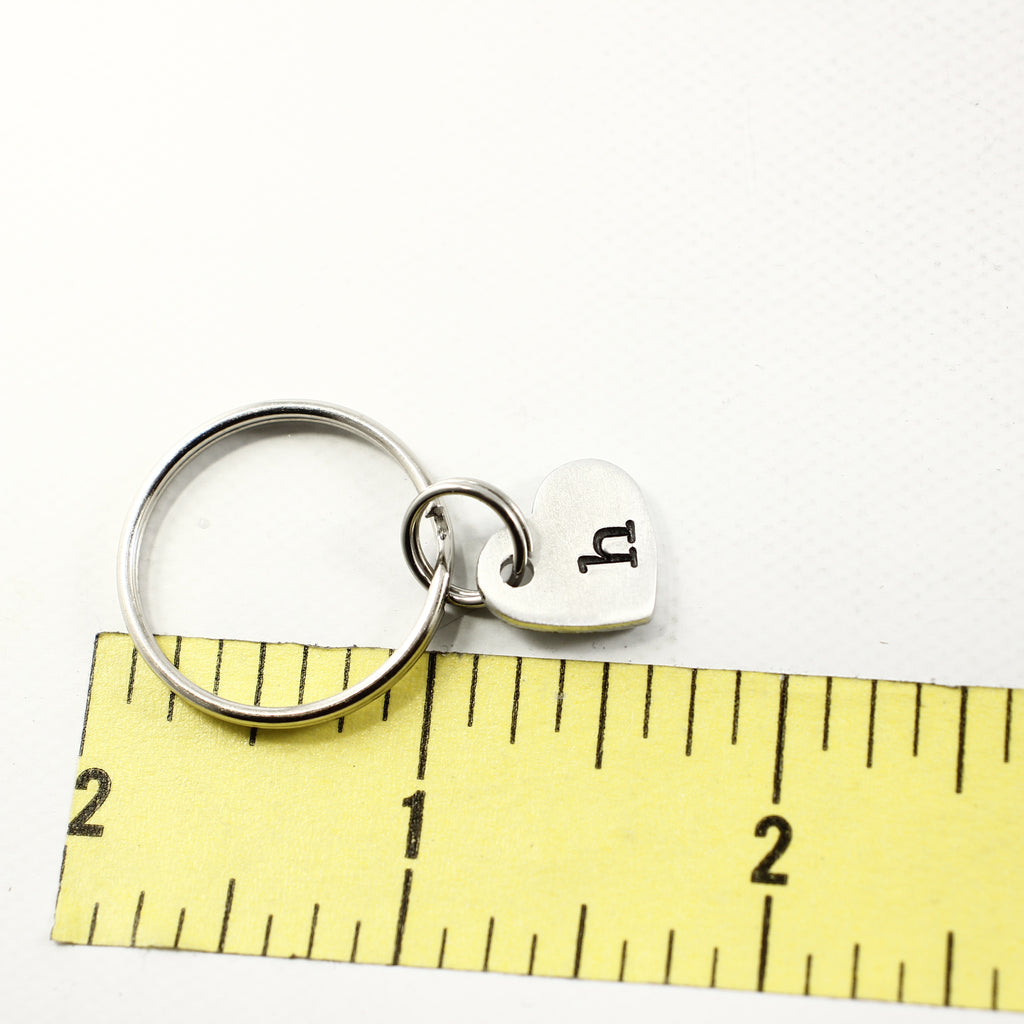Custom Hand Stamped Two Initial Keychain - Small Heart β Completely ...