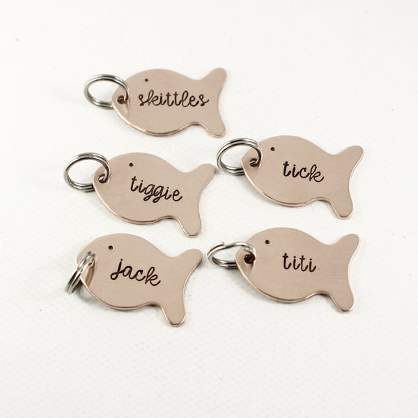Do not delete - Small fish with name, date or initials Charm Add-On - Completely Hammered