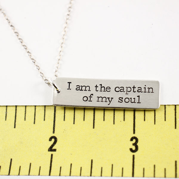 "I am the captain of my soul" - Rose Gold Filled, Gold Filled or Sterling Silver Necklace - Necklaces - Completely Hammered - Completely Wired