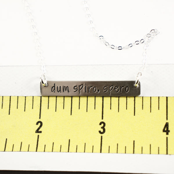 "dum spiro, spero" Necklace - Sterling Silver or Gold Filled - Necklaces - Completely Hammered - Completely Wired