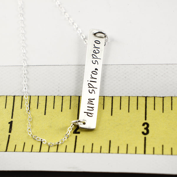 "dum spiro, spero" Necklace - Sterling Silver or Gold Filled - Necklaces - Completely Hammered - Completely Wired