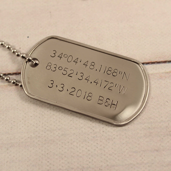 Personalized, Dog Tag Necklace / keychain - Necklaces - Completely Hammered - Completely Wired