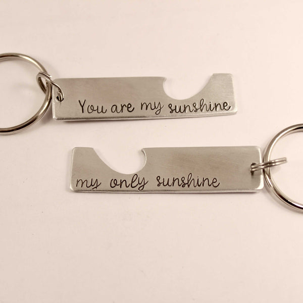 "You are my sunshine My only sunshine" - Couples Keychain Set - Keychains - Completely Hammered - Completely Wired