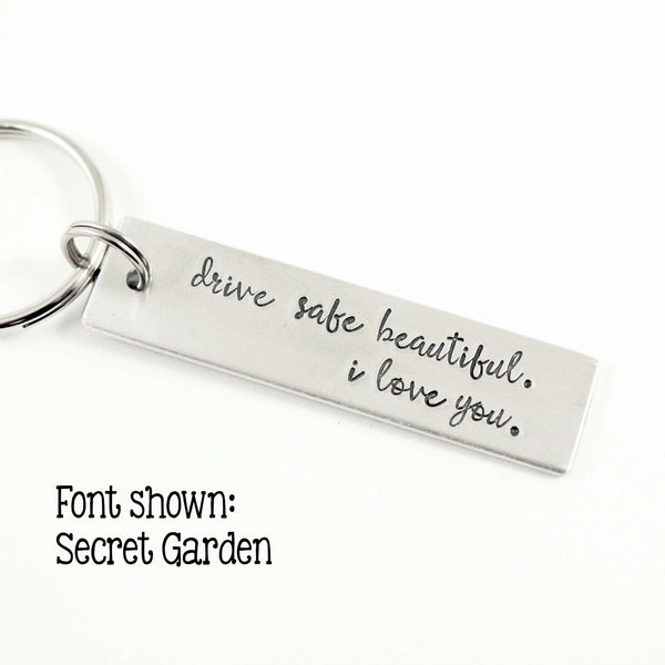 Custom, Hand Stamped Keychain - Completely Hammered