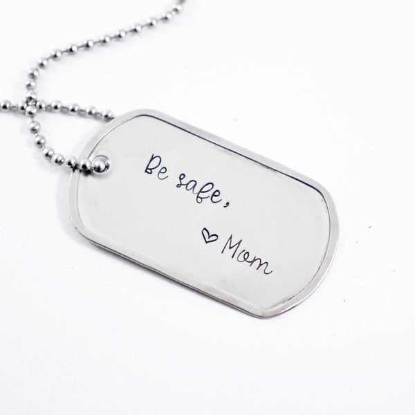 Personalized, Dog Tag Necklace / keychain - Necklaces - Completely Hammered - Completely Wired