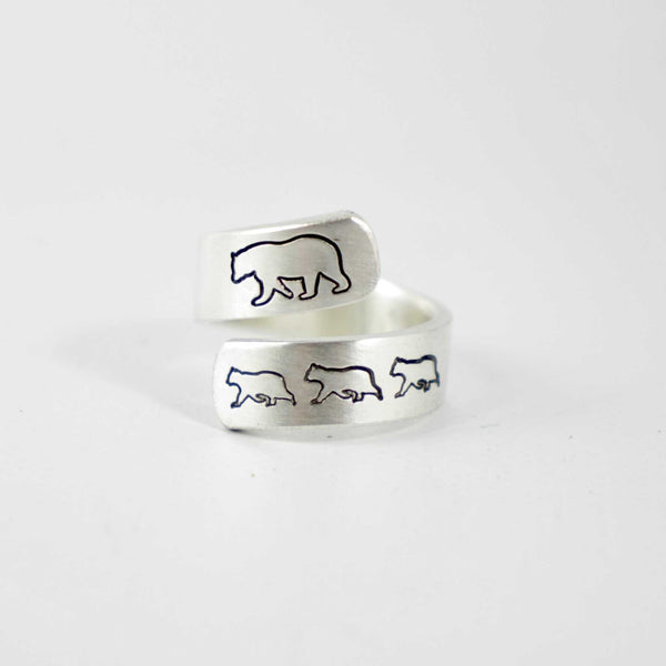 Mama Bear Wrap Ring - Ring - Completely Hammered - Completely Wired
