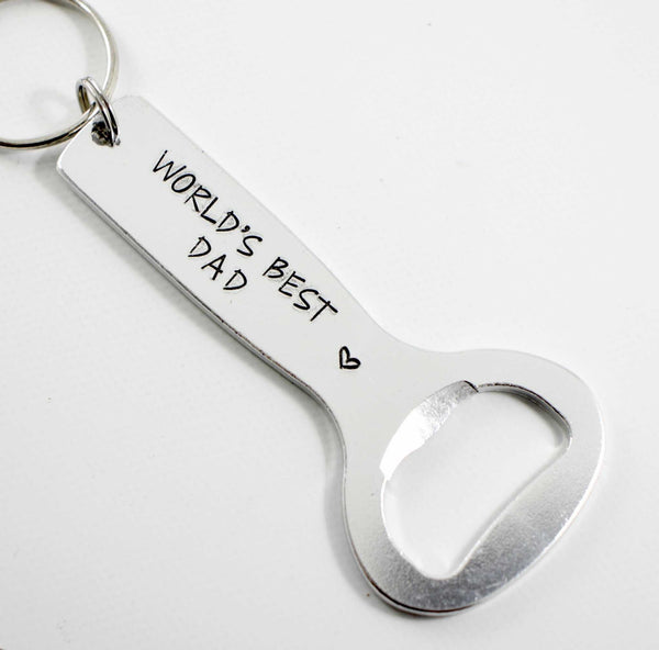 "World's Best Dad" Bottle Opener Keychain - Bottle Openers - Completely Hammered - Completely Wired
