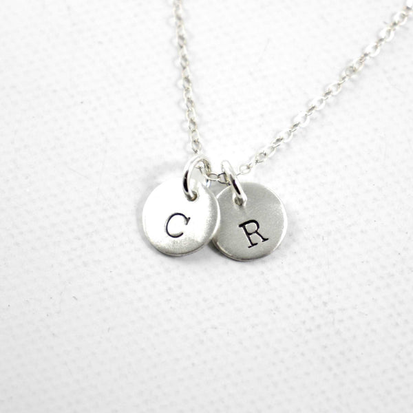 ADD ON - Sterling Silver 3/8" Charm with Initial or Rune ONLY - Completely Hammered