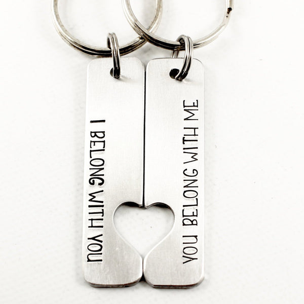 "I belong with you, You belong with me" - Couples Keychain Set - Keychains - Completely Hammered - Completely Wired