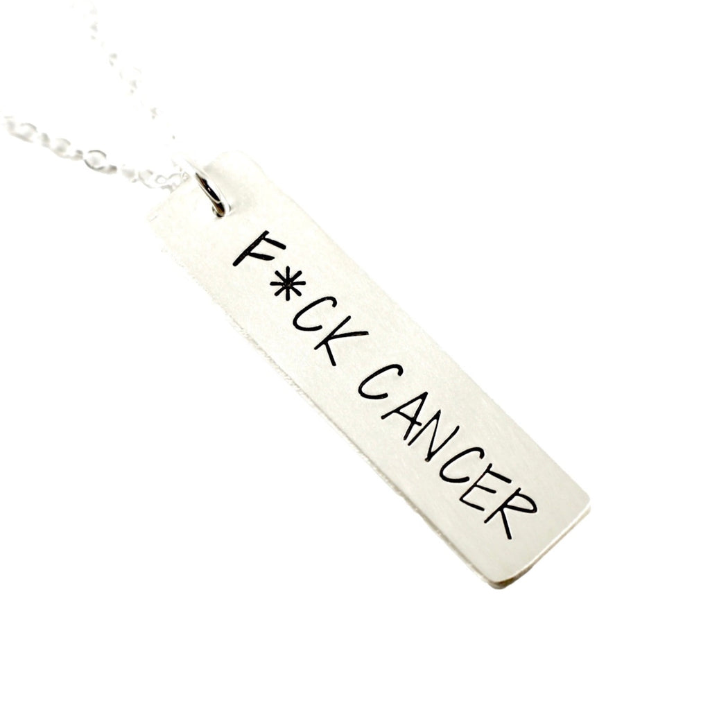 "F*CK CANCER" Custom Sterling Silver Necklace