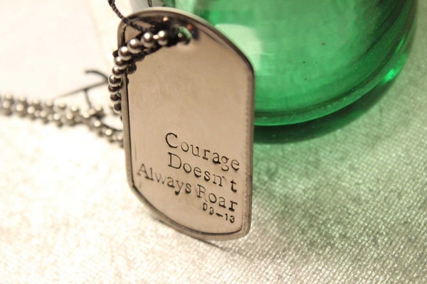 Personalized, Dog Tag Necklace / keychain - your choice of text! - Necklaces - Completely Hammered - Completely Wired